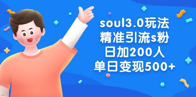 soul3.0玩法精准引流s粉，日加200人单日变现500+-康仁安资源