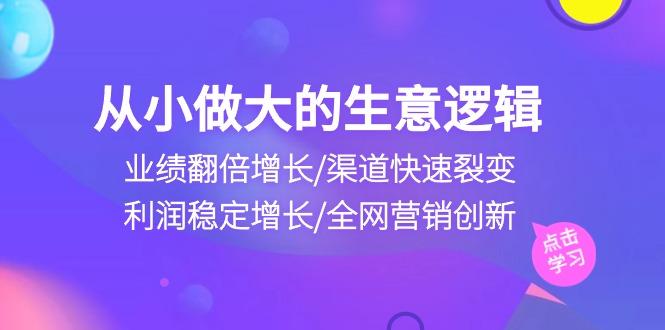 从小做大生意逻辑：业绩翻倍增长/渠道快速裂变/利润稳定增长/全网营销创新-康仁安资源