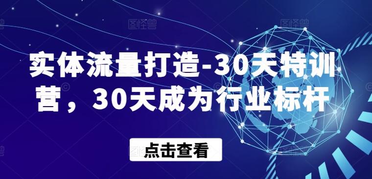 实体流量打造-30天特训营，30天成为行业标杆-康仁安资源