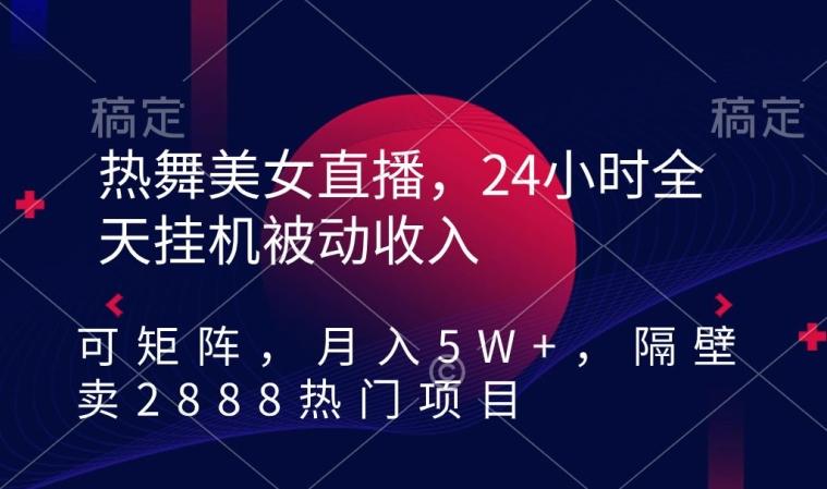热舞美女直播，24小时全天挂机被动收入，可矩阵，月入5W+，隔壁卖2888热门项目【揭秘】-康仁安资源