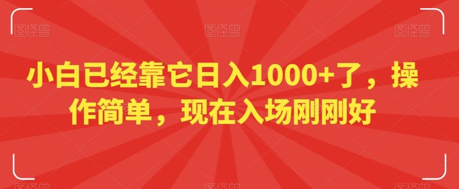 小白已经靠它日入1000+了，操作简单，现在入场刚刚好【揭秘】-康仁安资源