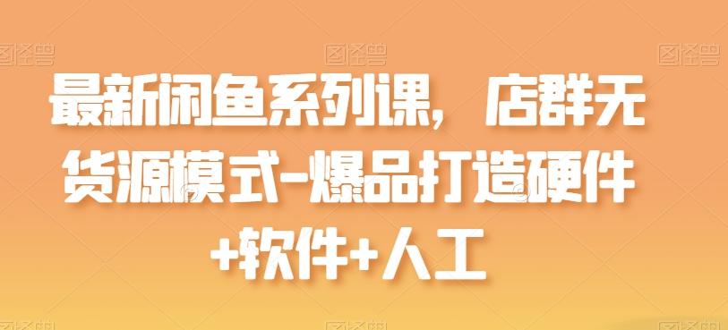 最新闲鱼系列课，店群无货源模式-爆品打造硬件+软件+人工-康仁安资源