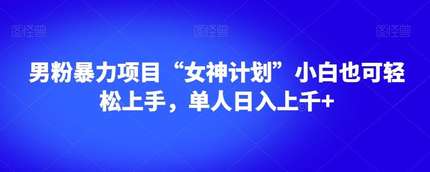 男粉暴力项目“女神计划”小白也可轻松上手，单人日入上千+【揭秘】-康仁安资源