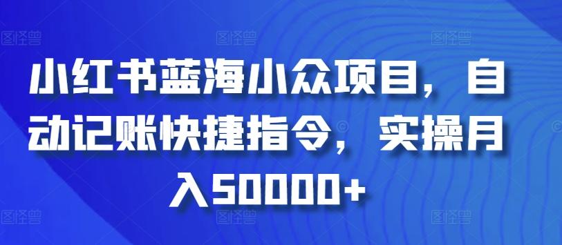 小红书蓝海小众项目，自动记账快捷指令，实操月入50000+【揭秘】-康仁安资源