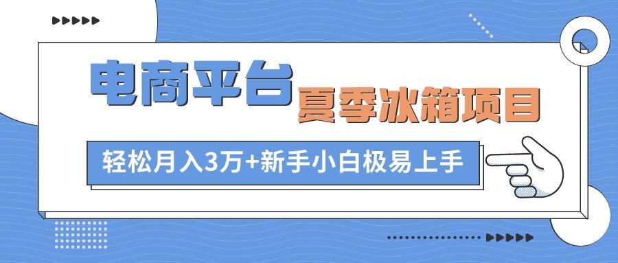 电商平台夏季冰箱项目，轻松月入3万+，新手小白极易上手-康仁安资源