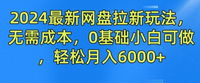 2024最新网盘拉新玩法，无需成本，0基础小白可做，轻松月入6000+【揭秘】-康仁安资源