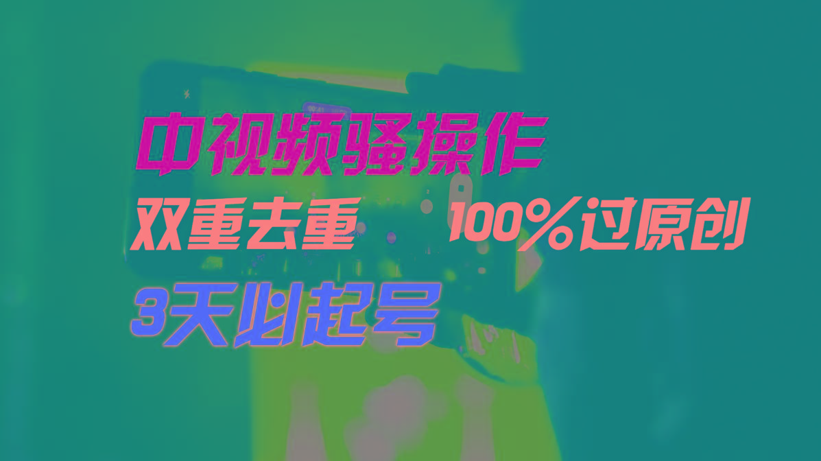 中视频骚操作，双重去重100%过原创，3天比必起号，简单无脑，月入3W+-康仁安资源