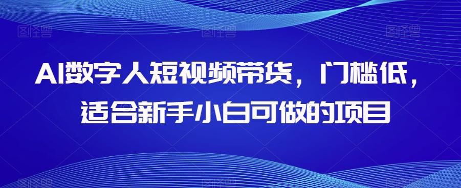 AI数字人短视频带货，门槛低，适合新手小白可做的项目-康仁安资源