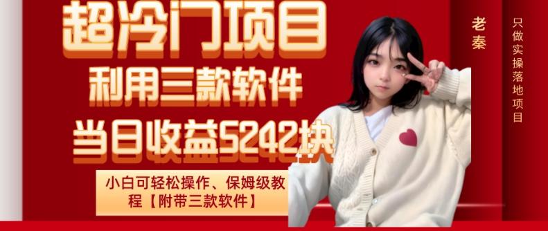 超冷门项目、利用三款软件、当日收益5242块、小白可轻松操作、保姆级教程【附带三款软件】-康仁安资源