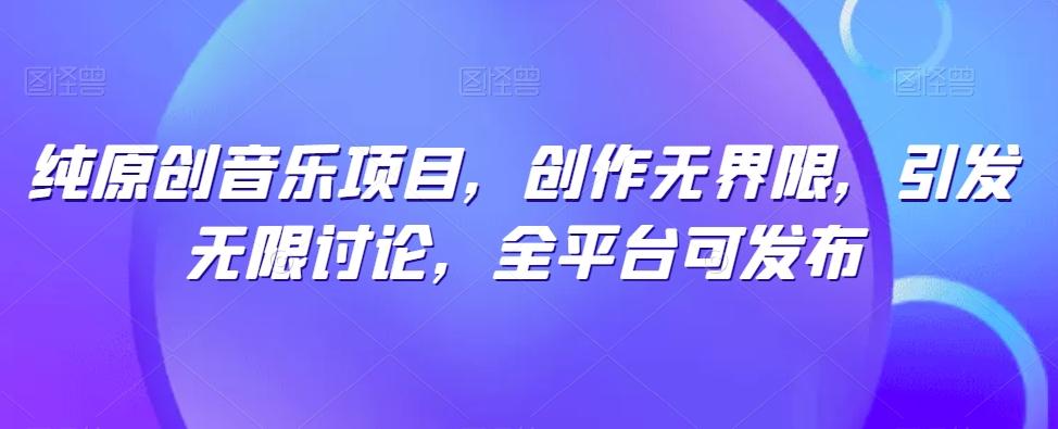纯原创音乐项目，创作无界限，引发无限讨论，全平台可发布【揭秘】-康仁安资源