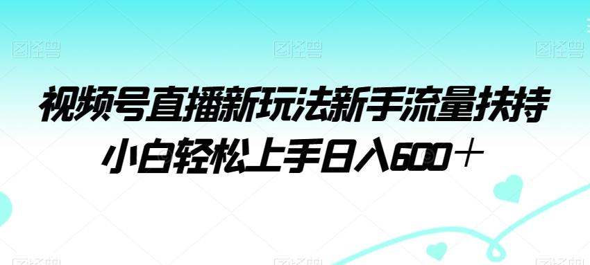 视频号直播新玩法新手流量扶持小白轻松上手日入600＋【揭秘】-康仁安资源