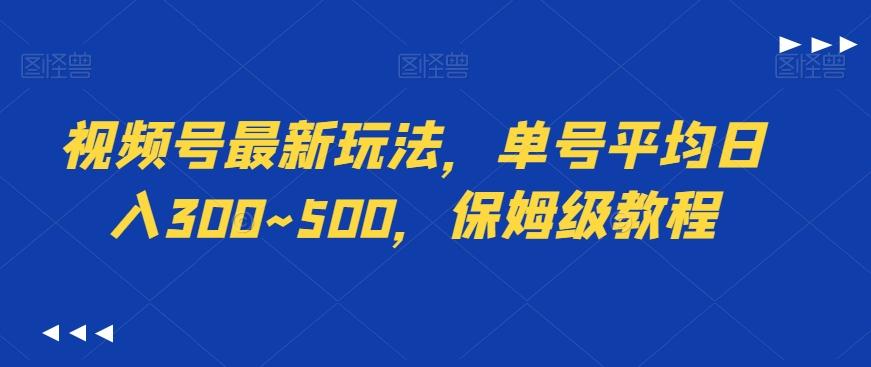 视频号最新玩法，单号平均日入300~500，保姆级教程-康仁安资源