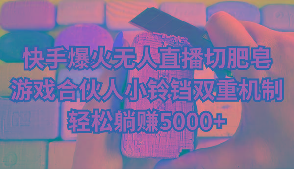 快手爆火无人直播切肥皂，游戏合伙人小铃铛双重机制，轻松躺赚5000+-康仁安资源