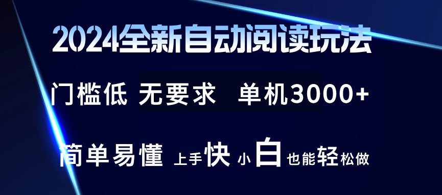 2024全新自动阅读玩法 全新技术 全新玩法 单机3000+ 小白也能玩的转 也...-康仁安资源
