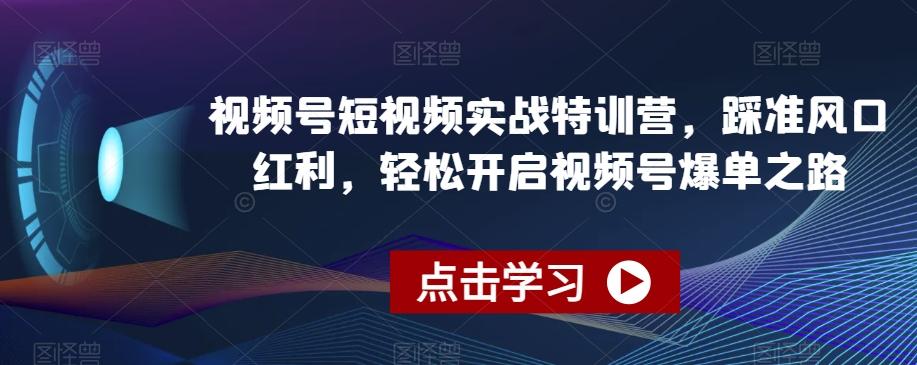 视频号短视频实战特训营，踩准风口红利，轻松开启视频号爆单之路-康仁安资源