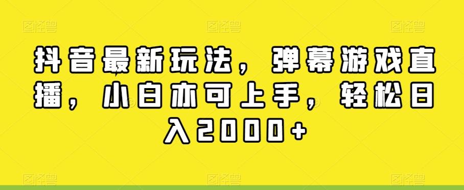 抖音最新玩法，弹幕游戏直播，小白亦可上手，轻松日入2000+-康仁安资源