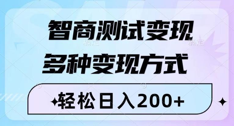 智商测试变现，轻松日入200+，几分钟一个视频，多种变现方式-康仁安资源