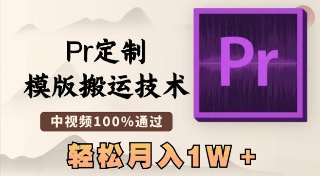 最新Pr定制模版搬运技术，中视频100%通过，几分钟一条视频，轻松月入1W＋【揭秘】-康仁安资源