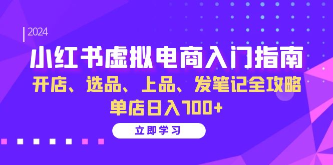 小红书虚拟电商入门指南：开店、选品、上品、发笔记全攻略 单店日入700+(更新)-康仁安资源