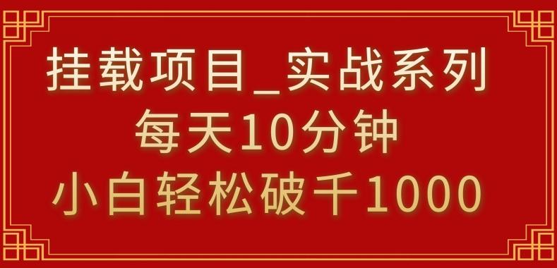 挂载项目，小白轻松破1000，每天10分钟，实战系列保姆级教程【揭秘】-康仁安资源