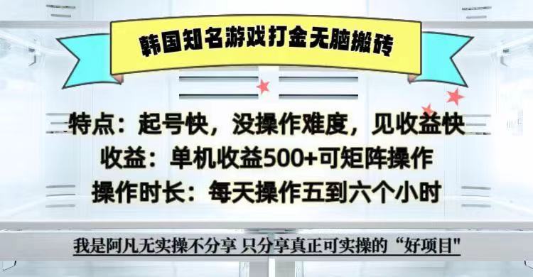 全网首发海外知名游戏打金无脑搬砖单机收益500+ 即做！即赚！当天见收益！-康仁安资源