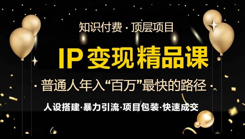 IP变现最新精品课程，知识付费全流程+最强引流术+小白避坑指南-康仁安资源